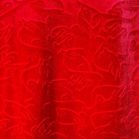 Baby Phat Jacket Women's Red Sz L Cat Embossed Velvet Zip Up 90's - Picture 8 of 11